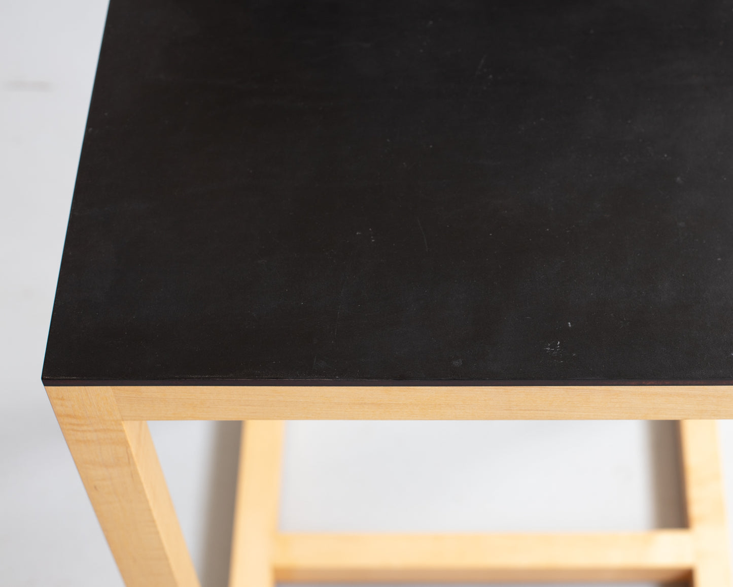 SQUARE GUEST COUNTER STOOL - NATURAL MAPLE, DARK MULLED LEATHER
