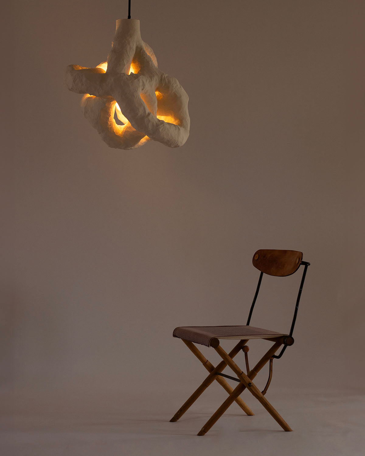 HANGING LIGHT SCULPTURE BY JEN WINK HAYS - 4 LIGHT CHANDELIER