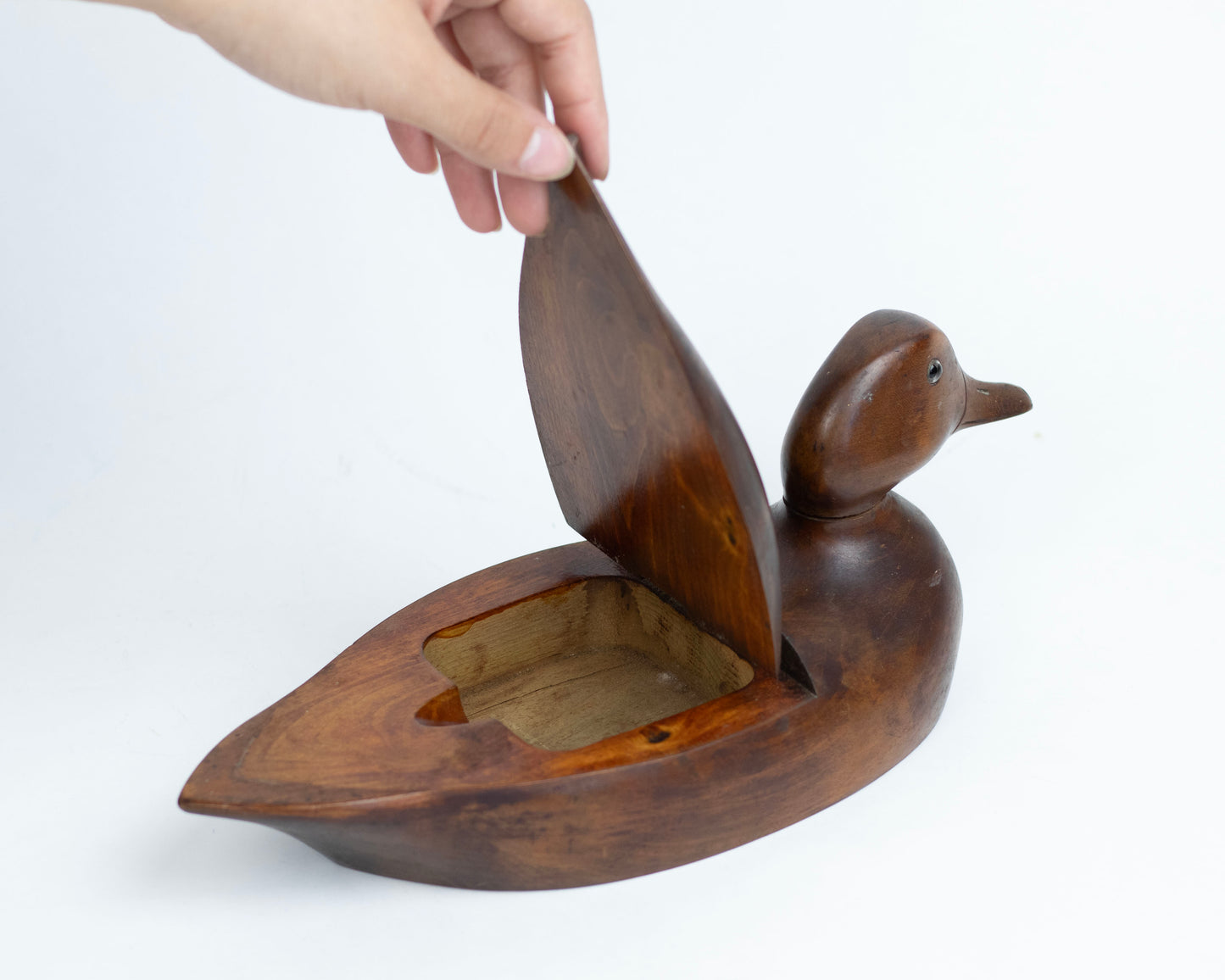 VINTAGE WOODEN DUCK TRINKET BOX