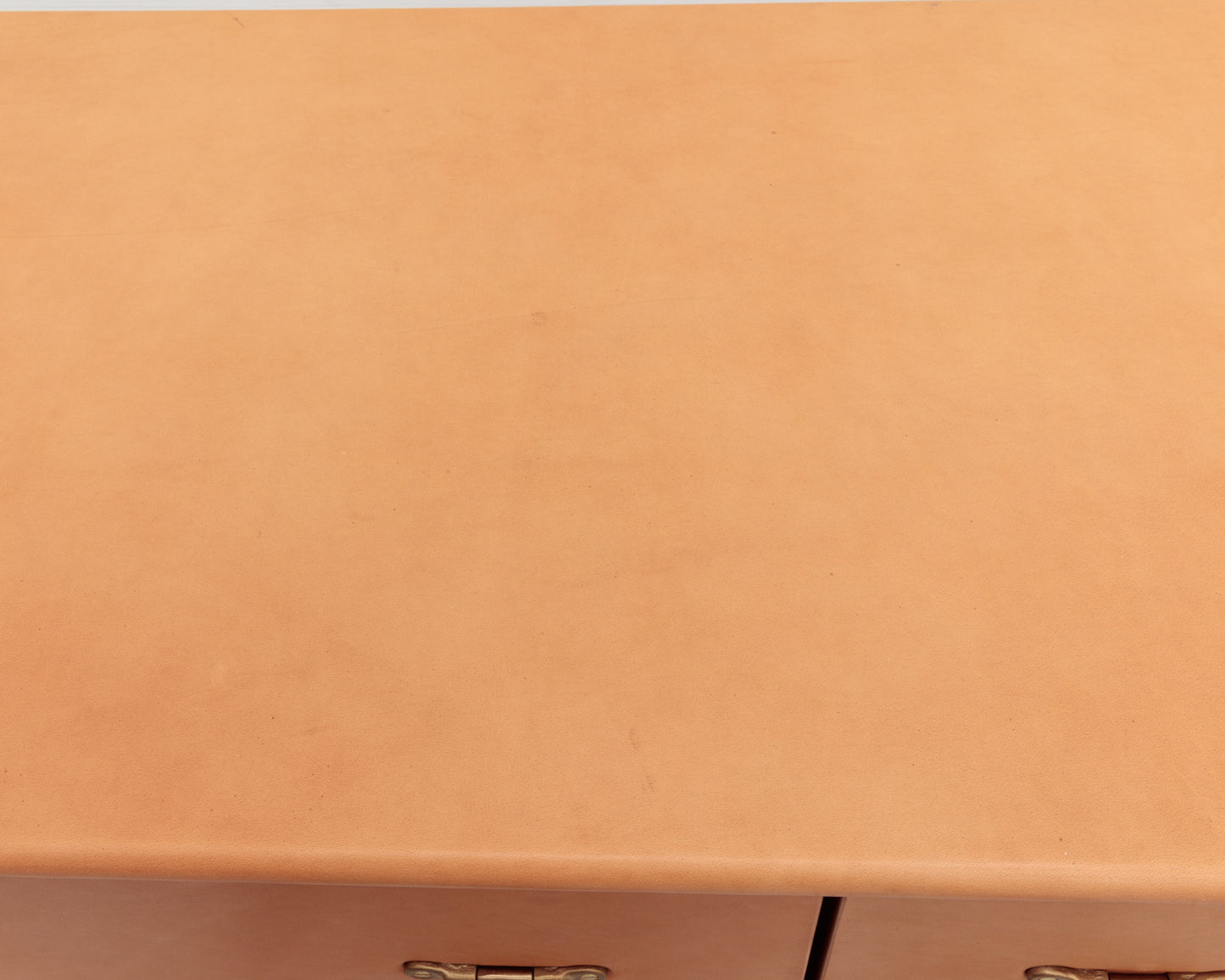 CAPTAIN'S CREDENZA - 78" L, NUDE LEATHER, NATURAL BRONZE HARDWARE