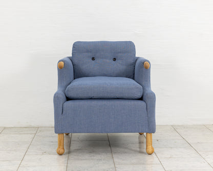 MABEL CLUB CHAIR - BDDW FABRIC #206, NATURAL MAPLE ARMS AND FEET