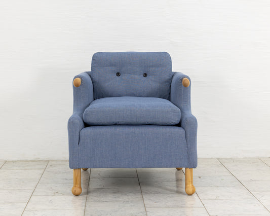MABEL CLUB CHAIR - BDDW FABRIC #206, NATURAL MAPLE ARMS AND FEET