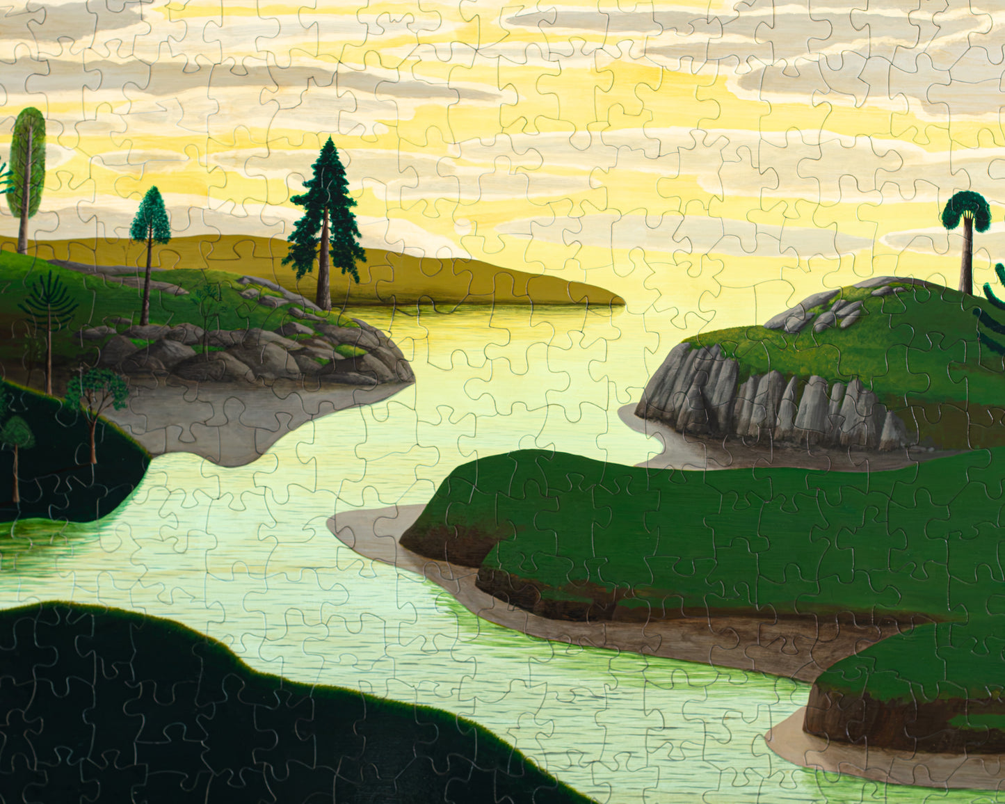 HAND-PAINTED JIGSAW PUZZLE - LANDSCAPE #118 - 49" H X 63" W