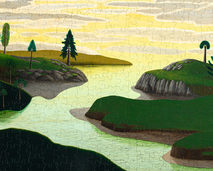 HAND-PAINTED JIGSAW PUZZLE - LANDSCAPE #118 - 49" H X 63" W