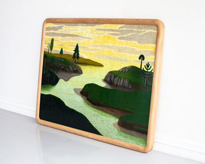 HAND-PAINTED JIGSAW PUZZLE - LANDSCAPE #118 - 49" H X 63" W