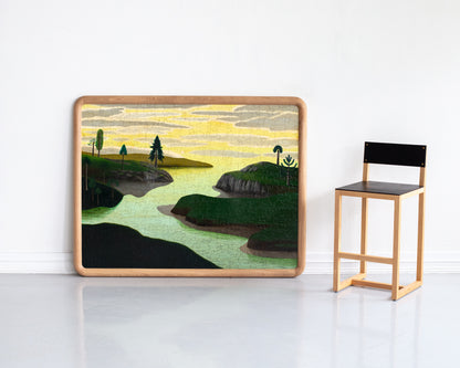 HAND-PAINTED JIGSAW PUZZLE - LANDSCAPE #118 - 49" H X 63" W
