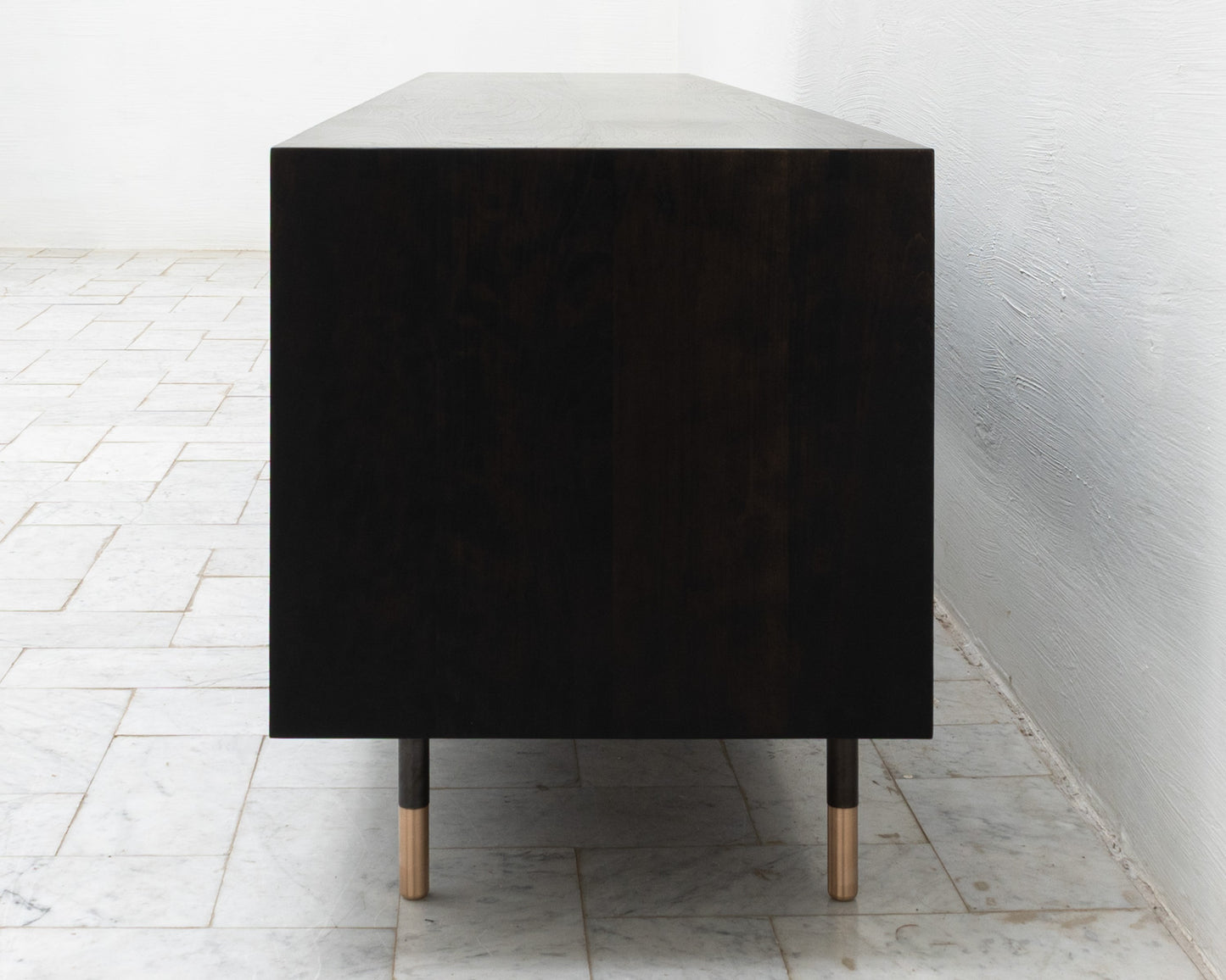 LAKE MID CREDENZA - 95" L, EBONIZED WALNUT EXTERIOR, EBONIZED WALNUT FACES