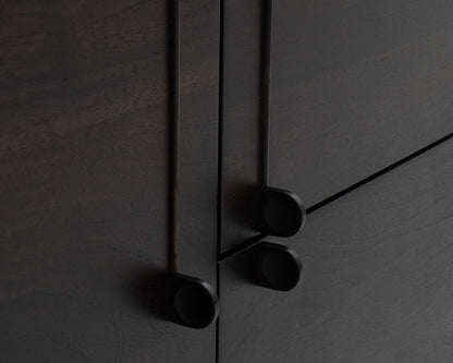 LAKE MID CREDENZA - 95" L, EBONIZED WALNUT EXTERIOR, EBONIZED WALNUT FACES