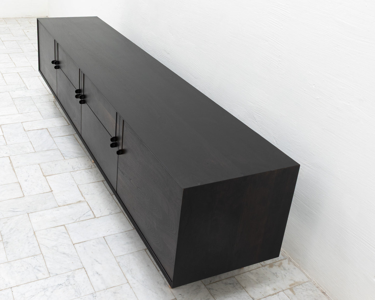 LAKE MID CREDENZA - 95" L, EBONIZED WALNUT EXTERIOR, EBONIZED WALNUT FACES