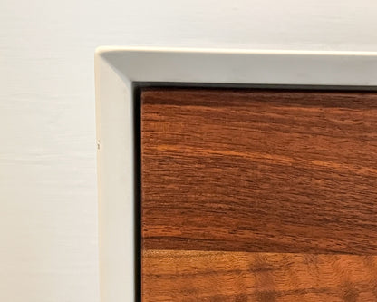 LAKE CREDENZA - 67" L, WHITE LACQUER EXTERIOR, CLARO WALNUT FACES