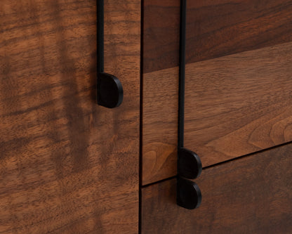 LAKE CREDENZA - 67" L, WHITE LACQUER EXTERIOR, CLARO WALNUT FACES