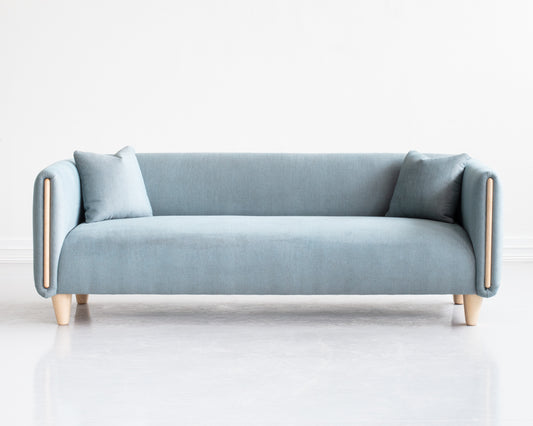 NOBOL SOFA - 7'L, BDDW FABRIC #442, NATURAL MAPLE FEET