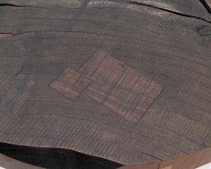 JUMBO CANNON SLAB SIDE TABLE - 39" DIAMETER, WEATHERED CLARO WALNUT