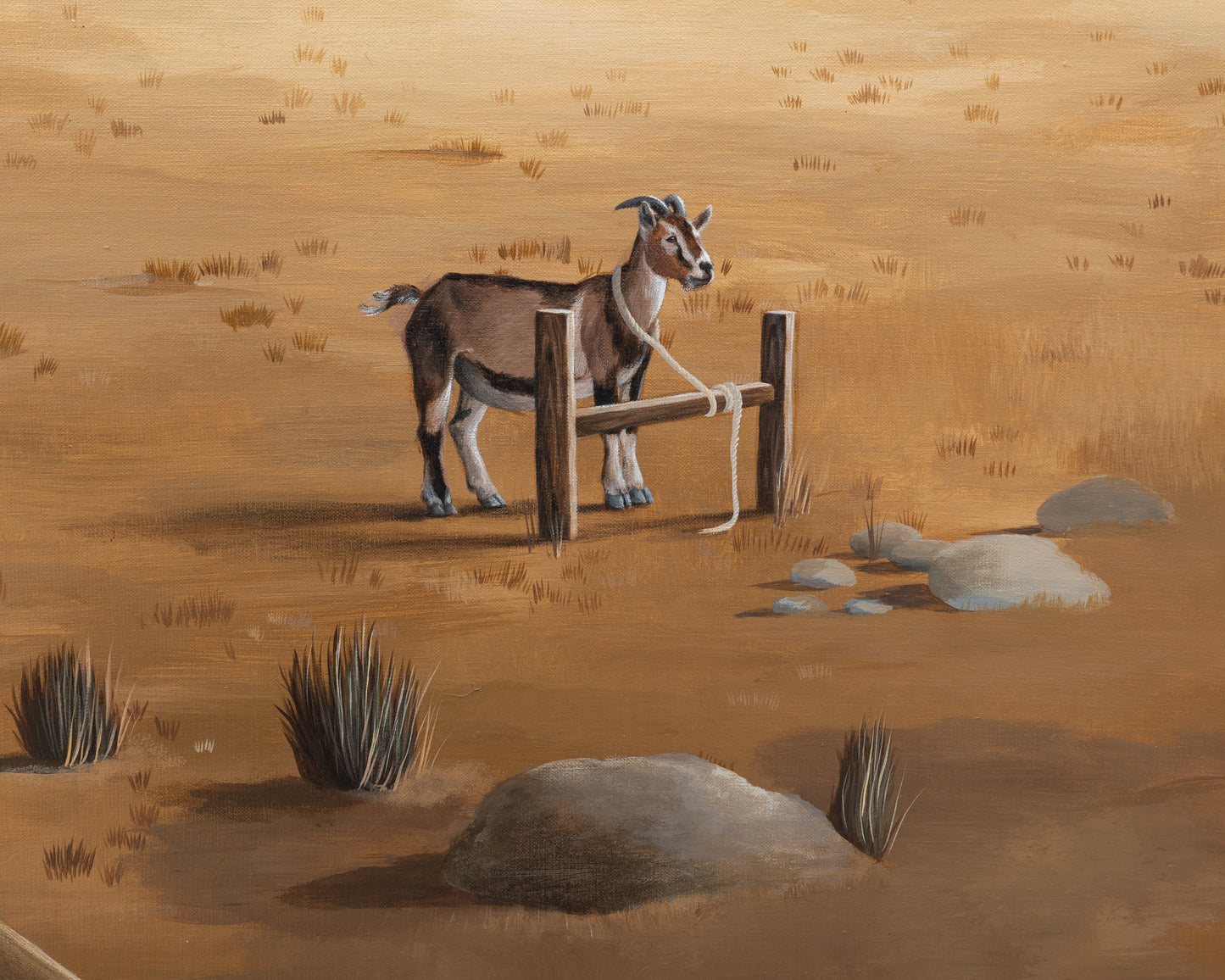 ACRYLIC ON LINEN PAINTING - DESERT LANDSCAPE #7 - 42" H X 52" W
