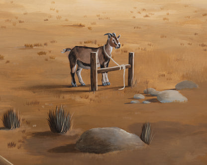 ACRYLIC ON LINEN PAINTING - DESERT LANDSCAPE #7 - 42" H X 52" W