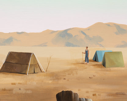 ACRYLIC ON LINEN PAINTING - DESERT LANDSCAPE #7 - 42" H X 52" W