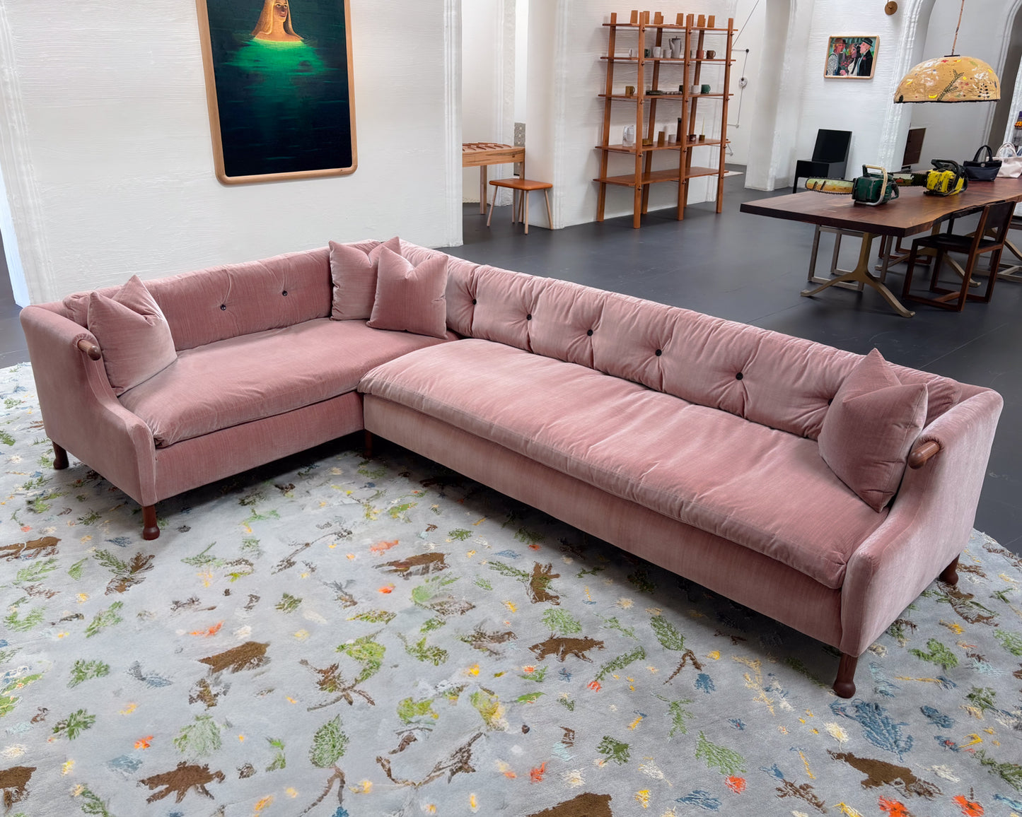 MABEL SECTIONAL SOFA - 10' X 6', BDDW FABRIC #046, CLARO WALNUT ARMS AND FEET