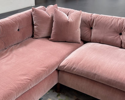 MABEL SECTIONAL SOFA - 10' X 6', BDDW FABRIC #046, CLARO WALNUT ARMS AND FEET