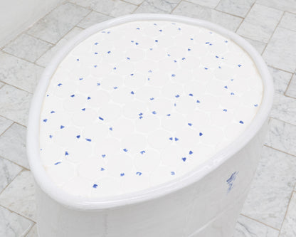 DALE BLONE SIDE TABLE - 21" H, HAND-PAINTED CERAMIC, HAND MADE TILE