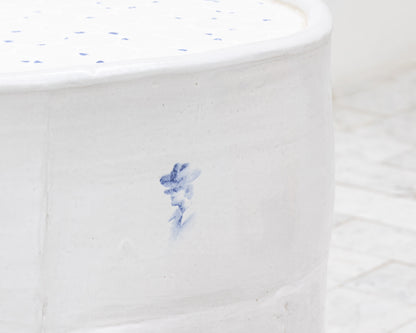 DALE BLONE SIDE TABLE - 21" H, HAND-PAINTED CERAMIC, HAND MADE TILE