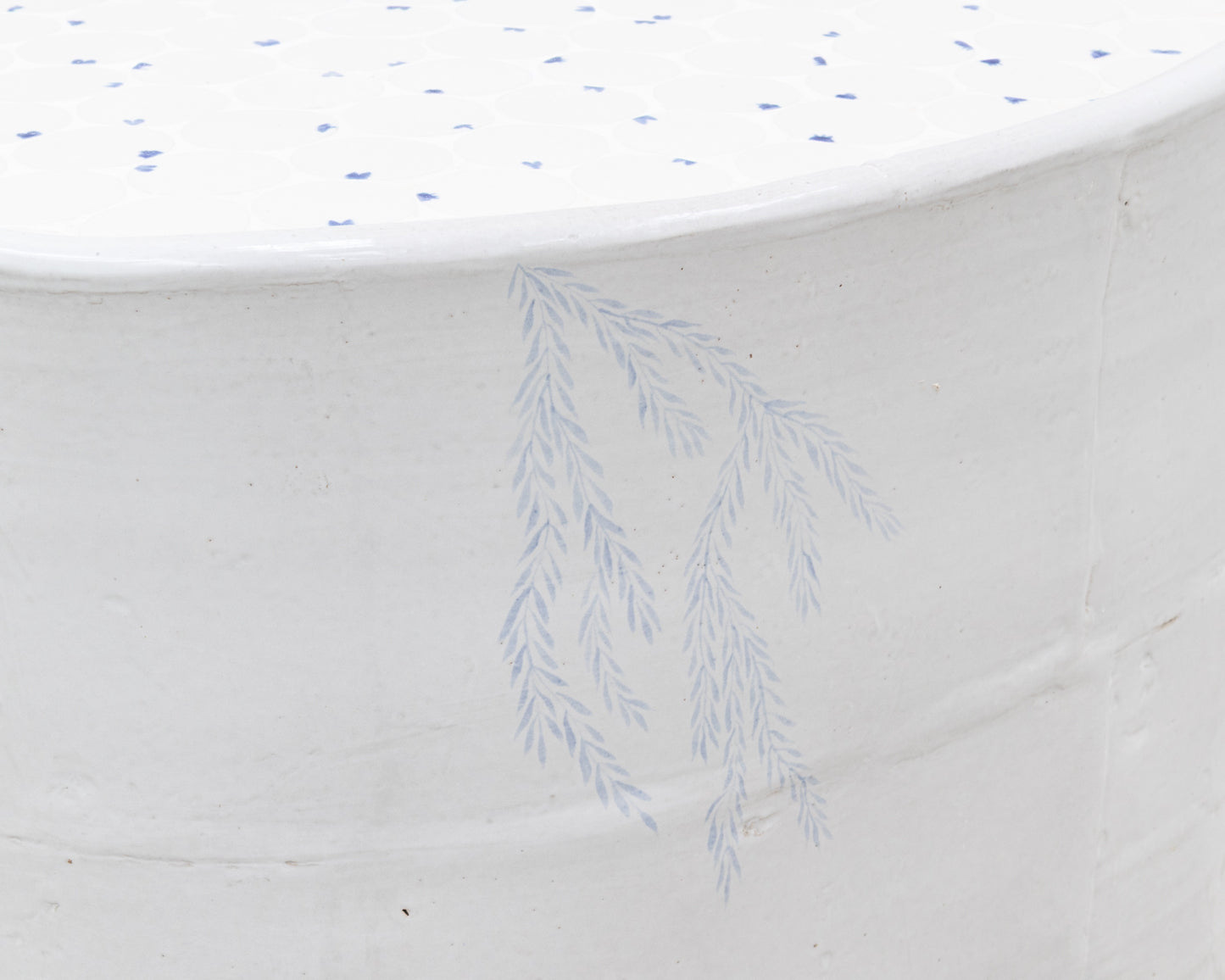 DALE BLONE SIDE TABLE - 21" H, HAND-PAINTED CERAMIC, HAND MADE TILE