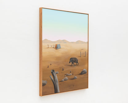 ACRYLIC ON LINEN PAINTING - DESERT LANDSCAPE #11 - 52" H X 42" W