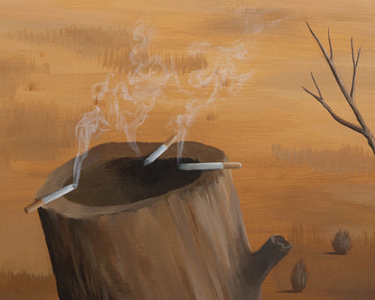 ACRYLIC ON LINEN PAINTING - DESERT LANDSCAPE #13 - 42" H x 52" W