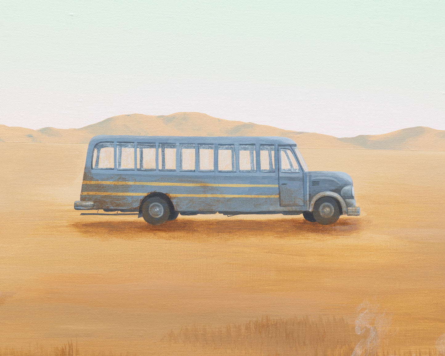 ACRYLIC ON LINEN PAINTING - DESERT LANDSCAPE #13 - 42" H x 52" W