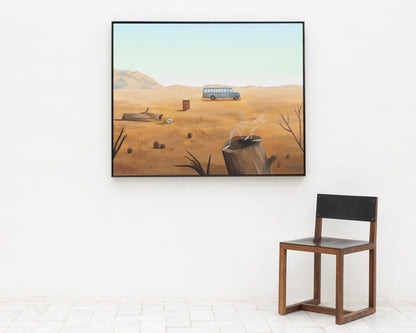 ACRYLIC ON LINEN PAINTING - DESERT LANDSCAPE #13 - 42" H x 52" W