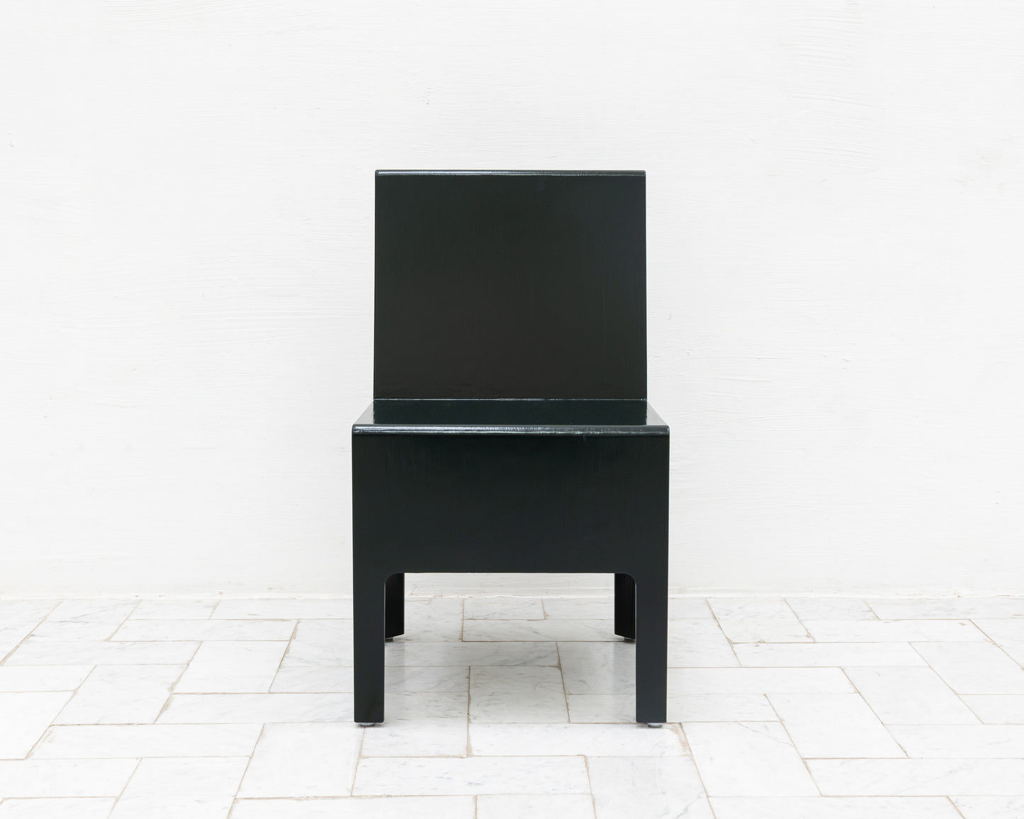 JEPPE CHAIR - "ALMOST BLACK" DARK GREEN BRUSH PAINTED PLYWOOD