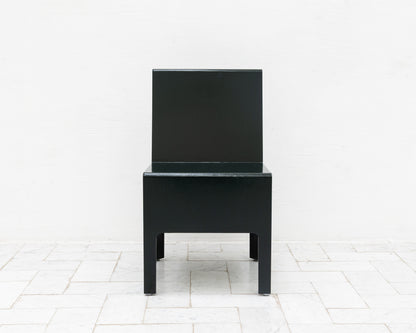JEPPE CHAIR - "ALMOST BLACK" DARK GREEN BRUSH PAINTED PLYWOOD