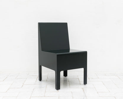 JEPPE CHAIR - "ALMOST BLACK" DARK GREEN BRUSH PAINTED PLYWOOD