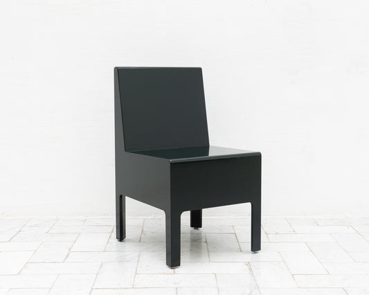JEPPE CHAIR - "ALMOST BLACK" DARK GREEN BRUSH PAINTED PLYWOOD