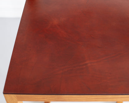 SQUARE GUEST BAR STOOL - NATURAL OAK, NATURAL MULLED LEATHER