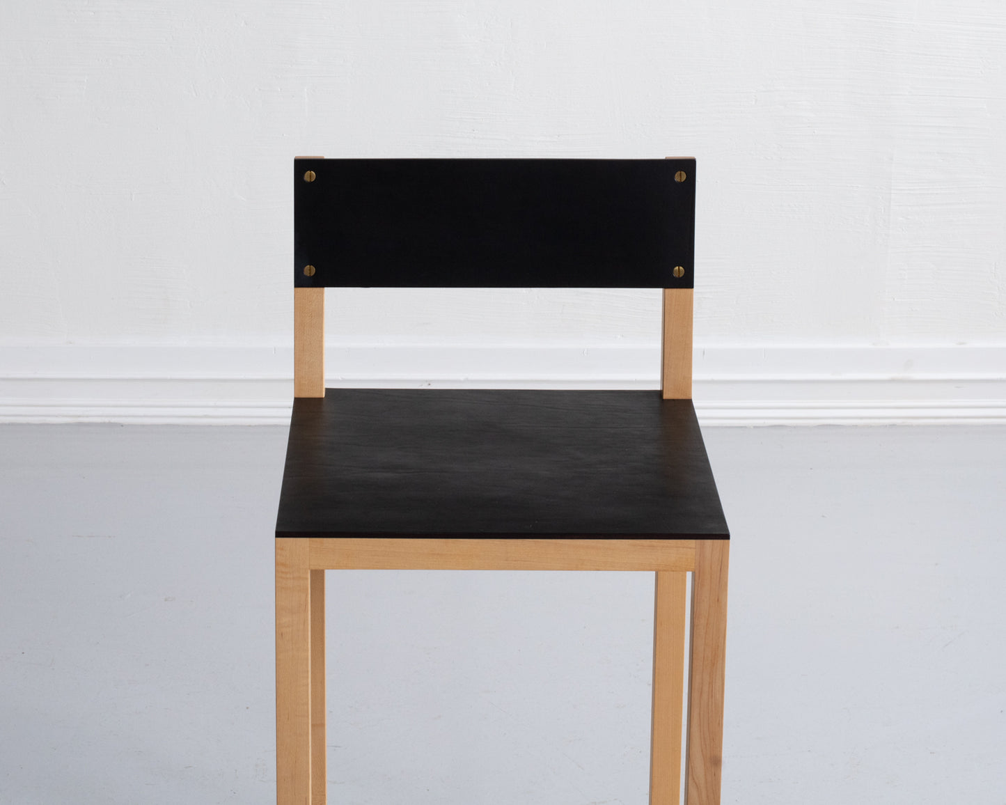 SQUARE GUEST COUNTER STOOL - NATURAL MAPLE, DARK MULLED LEATHER