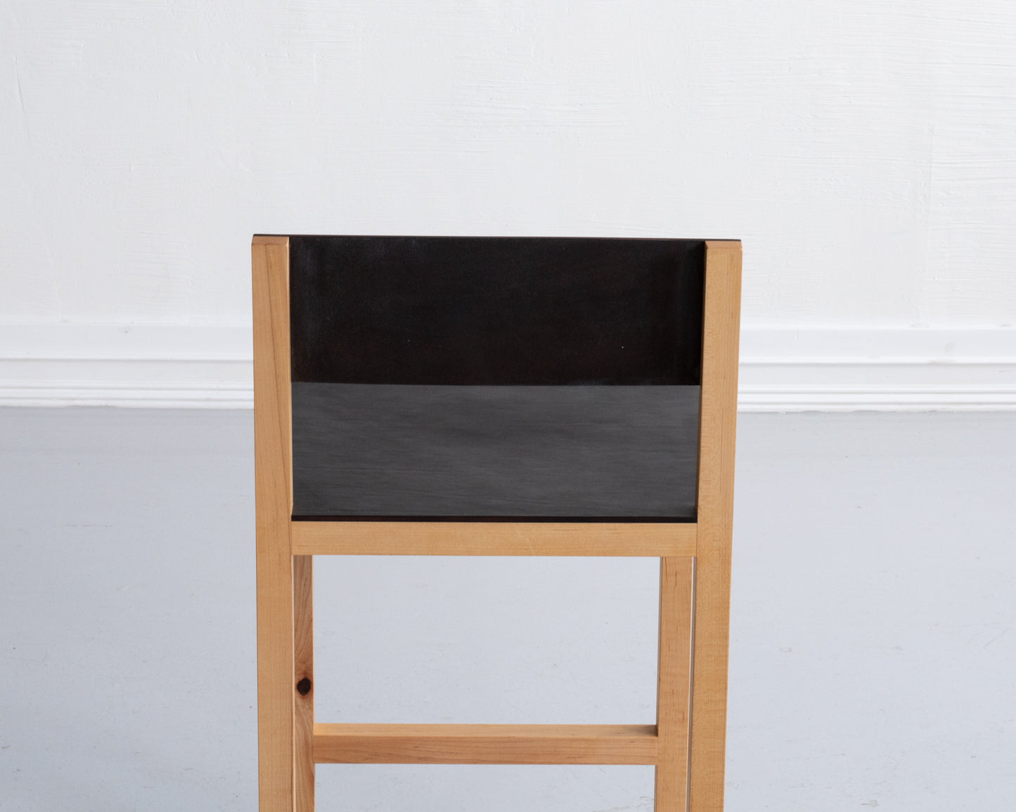 SQUARE GUEST COUNTER STOOL - NATURAL MAPLE, DARK MULLED LEATHER