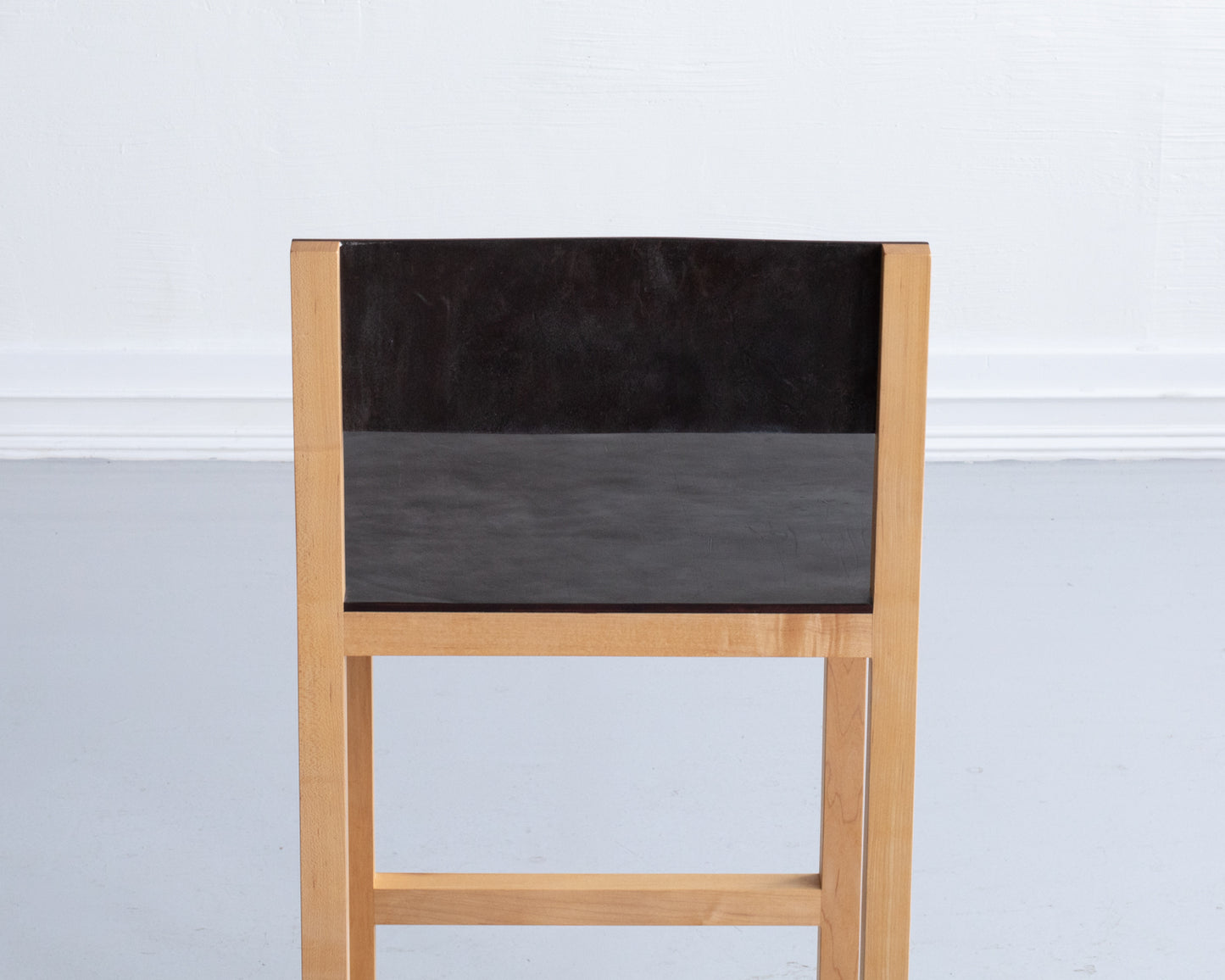 SQUARE GUEST COUNTER STOOL - NATURAL MAPLE, DARK MULLED LEATHER