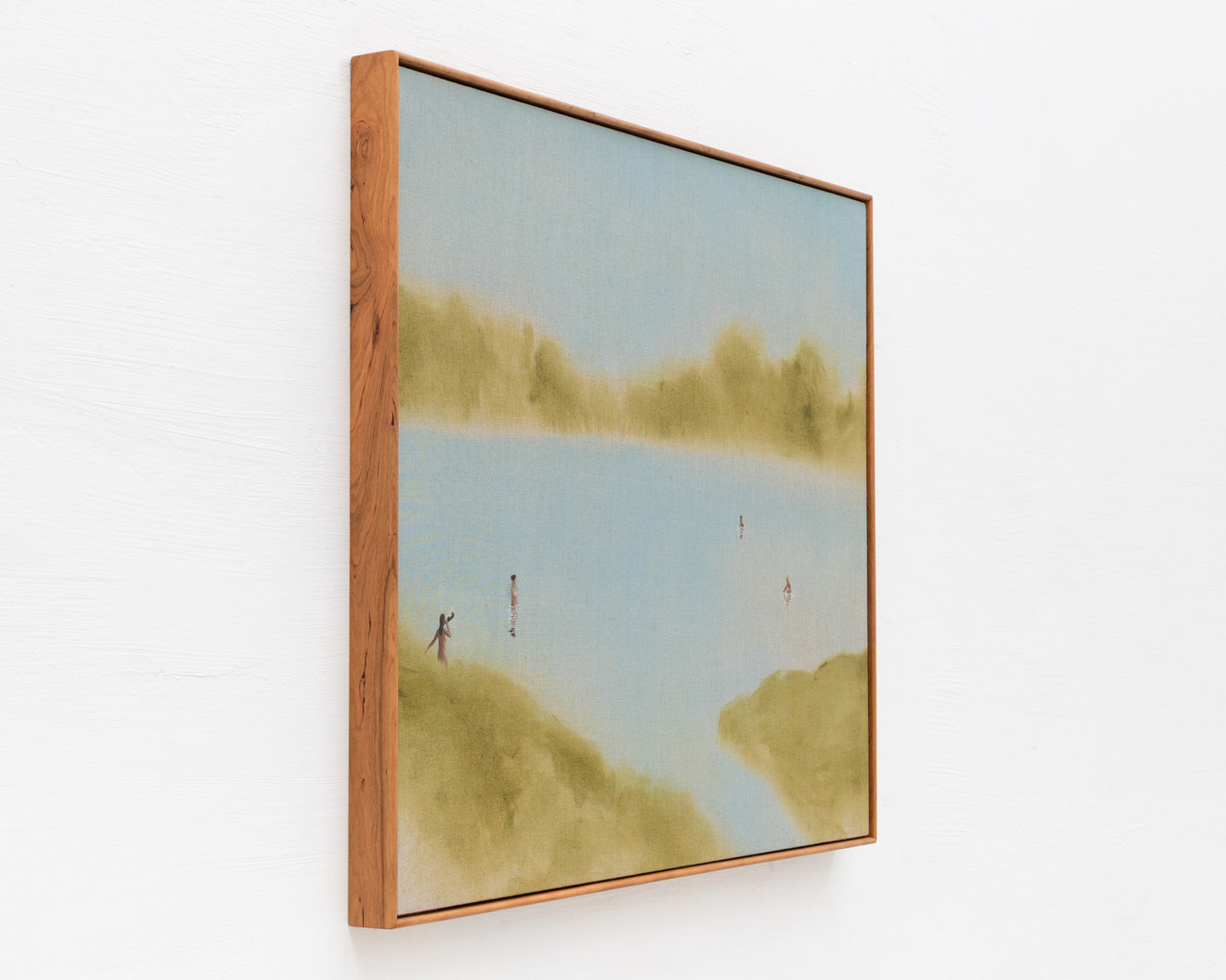 ACRYLIC ON LINEN PAINTING - DISTANT BATHERS #87 - 46" W X 37" H