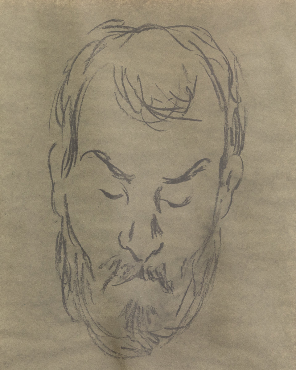 BDDW FINE ART DEPT CHARCOAL SKETCH - 19" H X 13.5" W