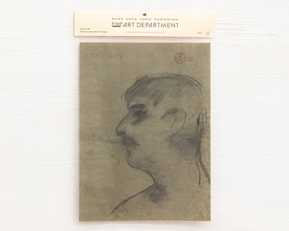 BDDW FINE ART DEPT CHARCOAL SKETCH - 19" H X 13.5" W