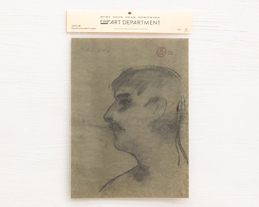 BDDW FINE ART DEPT CHARCOAL SKETCH - 19" H X 13.5" W