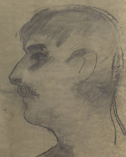 BDDW FINE ART DEPT CHARCOAL SKETCH - 19" H X 13.5" W