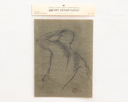 BDDW FINE ART DEPT CHARCOAL SKETCH - 19" H X 13.5" W