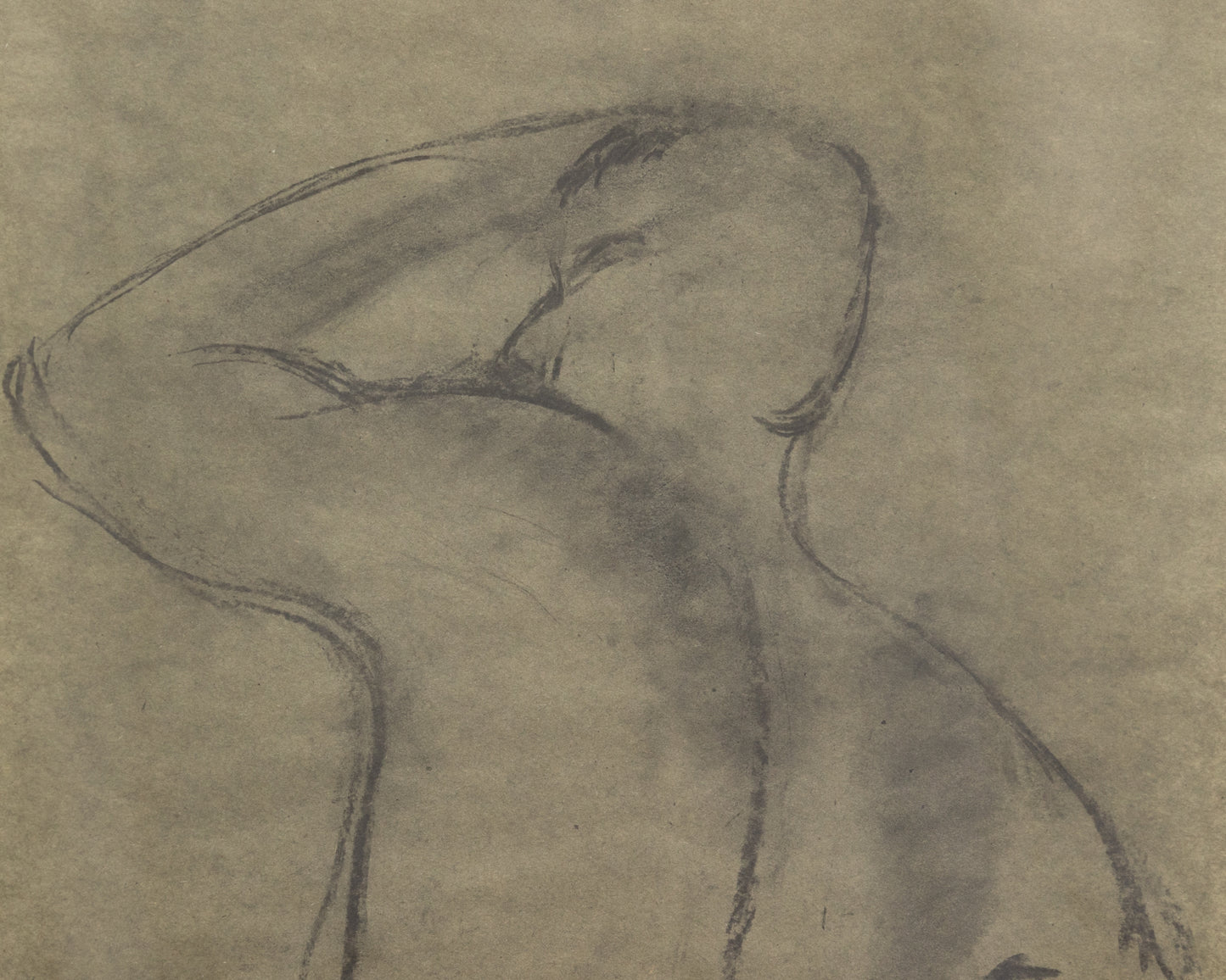 BDDW FINE ART DEPT CHARCOAL SKETCH - 19" H X 13.5" W
