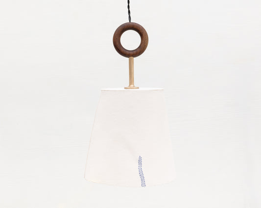 RAST PENDANT - BRONZE FIXTURE, HAND-PAINTED PORCELAIN SHADE