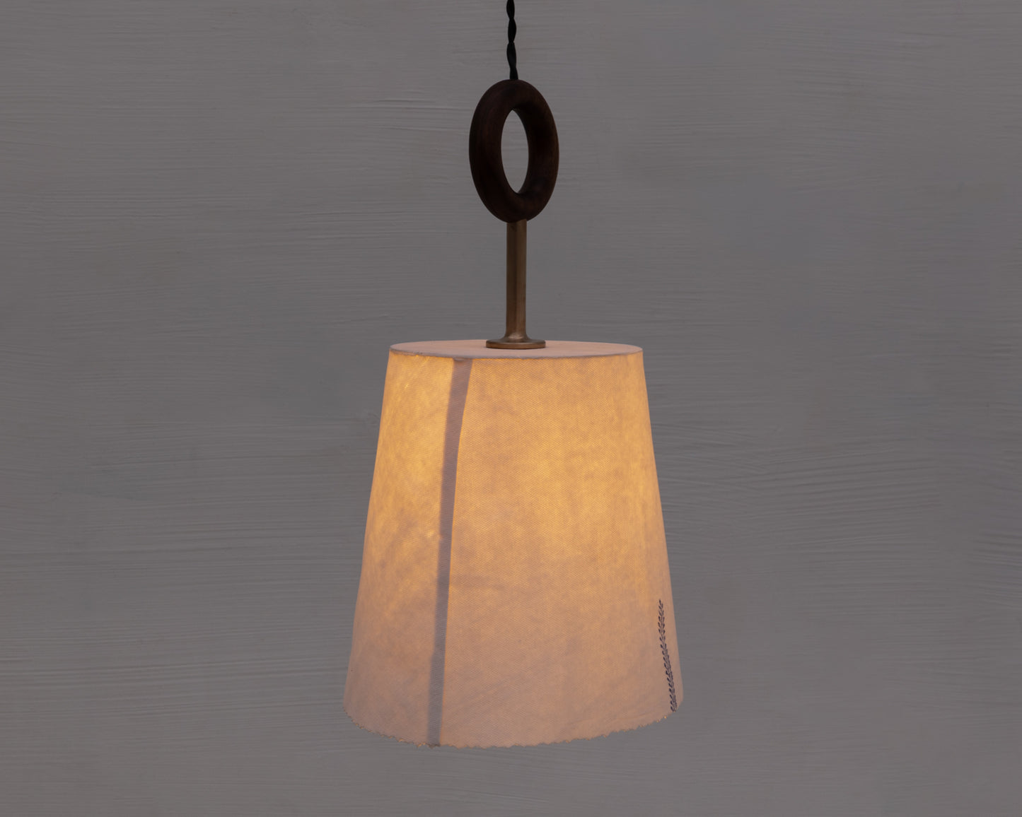 RAST PENDANT - BRONZE FIXTURE, HAND-PAINTED PORCELAIN SHADE