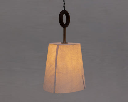 RAST PENDANT - BRONZE FIXTURE, HAND-PAINTED PORCELAIN SHADE