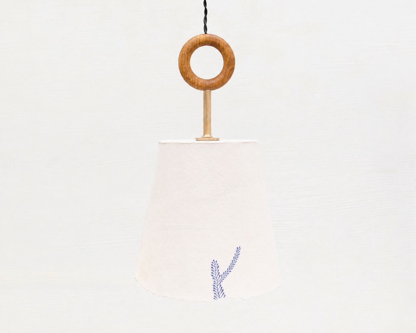 RAST PENDANT - BRONZE FIXTURE, HAND-PAINTED PORCELAIN SHADE