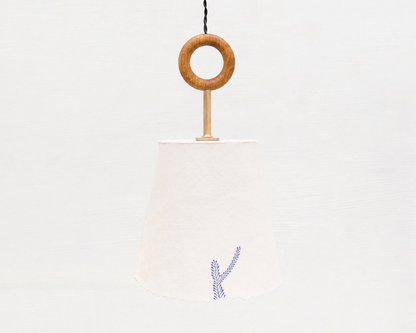 RAST PENDANT - BRONZE FIXTURE, HAND-PAINTED PORCELAIN SHADE