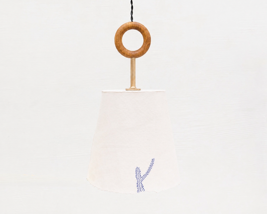 RAST PENDANT - BRONZE FIXTURE, HAND-PAINTED PORCELAIN SHADE